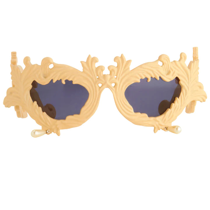 Jeremy Scott Sunglasses Flourish Oversized Cream Grey JS/Flourish