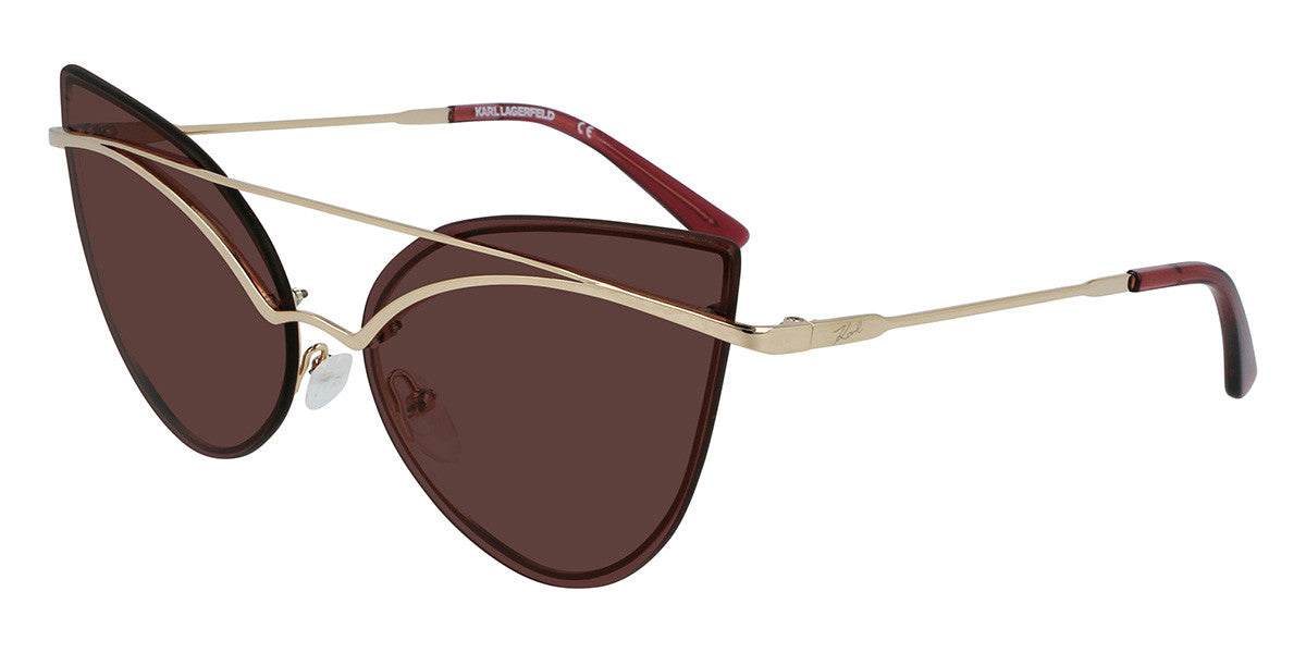 Karl Lagerfeld Women's Sunglasses Oversized Cat Eye Gold/Burgundy KL 329S 721
