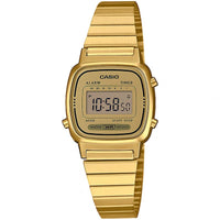 Thumbnail for Casio Ladies Watch Digital Vintage Classic Flat Link Gold LA670WGA-9DF
