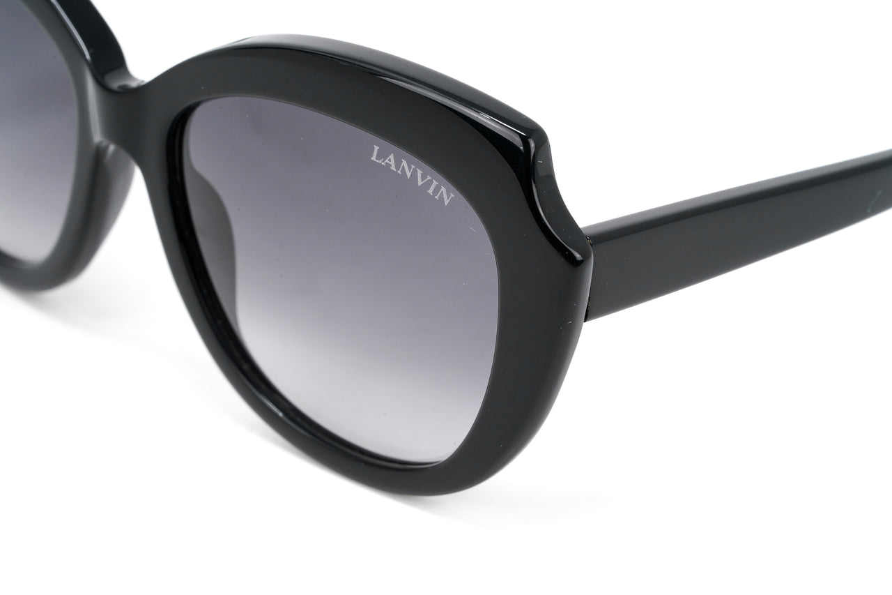 Lanvin Women's Sunglasses Oversized Cat Eye Black SLN718M 0BLK