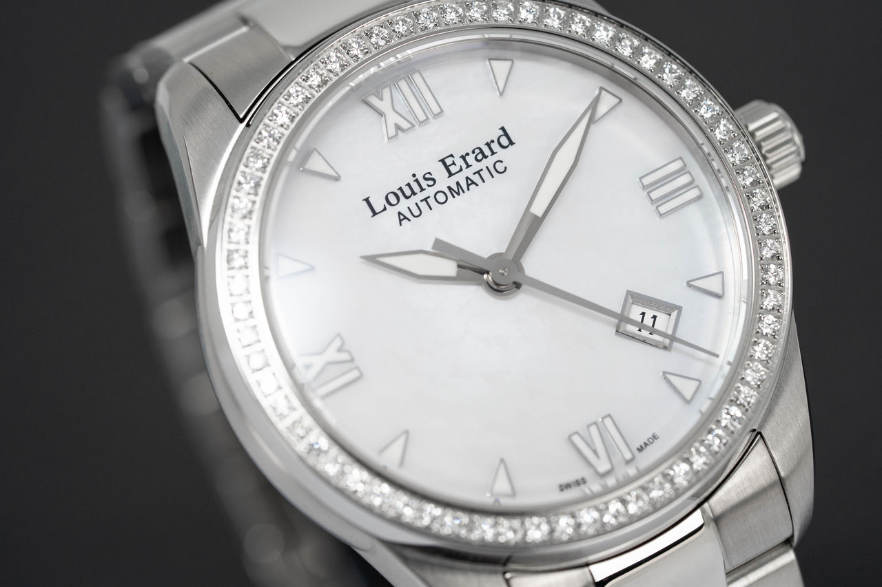 Louis Erard Watch Men's Automatic Heritage Diamond Mother of Pearl 691