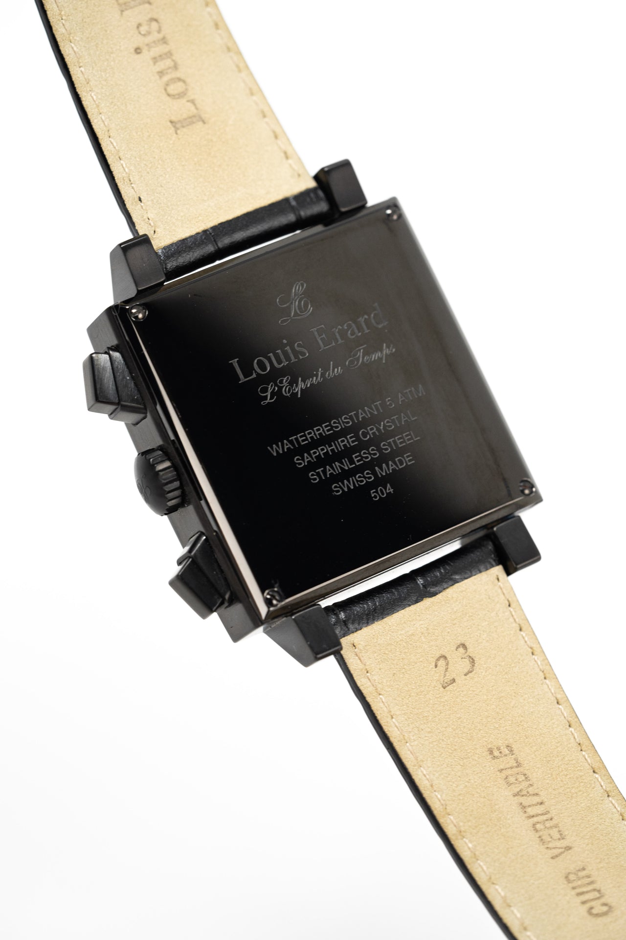 Louis Erard Watch Men's Black PVD Square Automatic Chronograph 77504AN02.BDC34