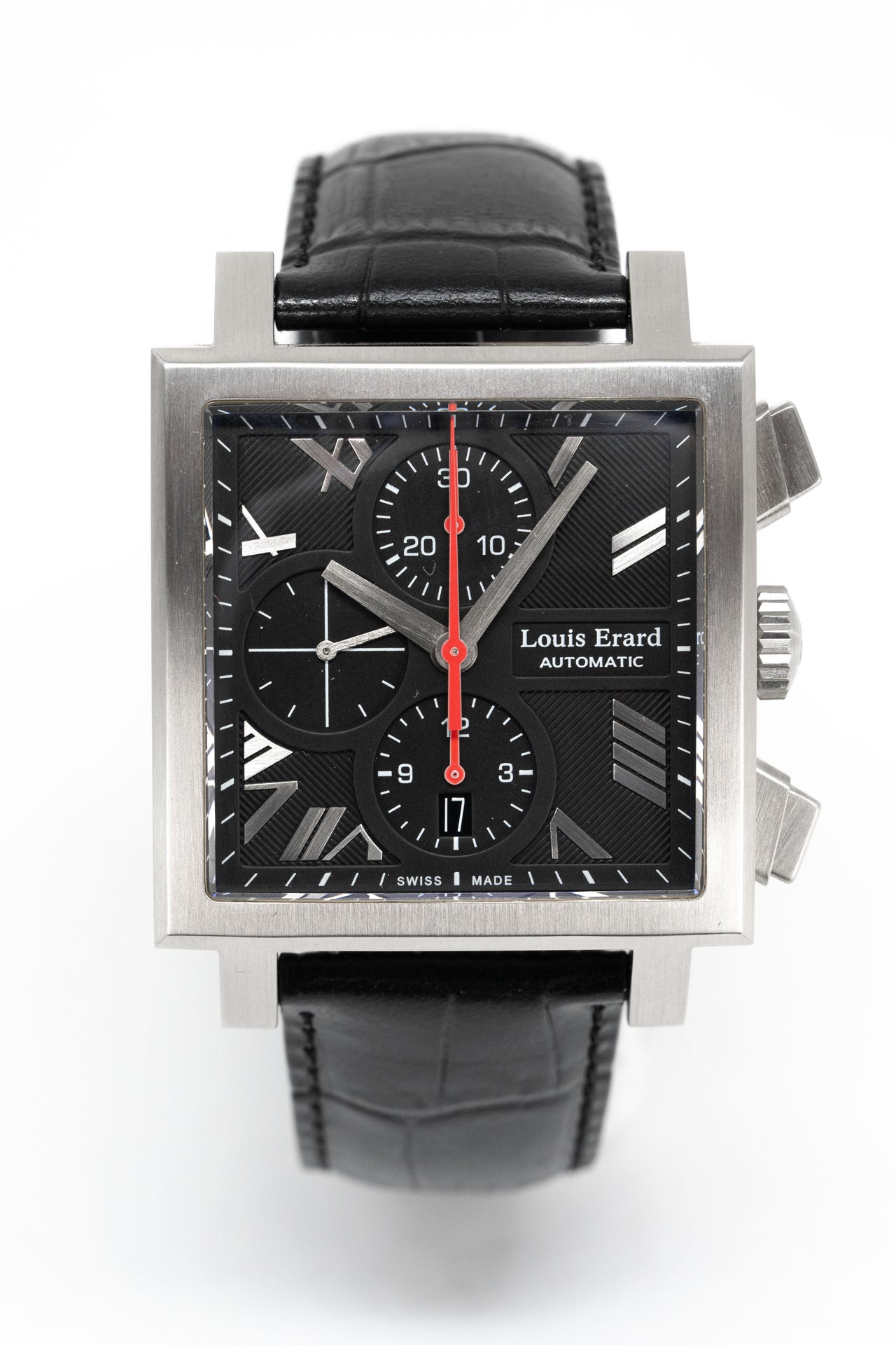Louis Erard Watch Men's Square Chronograph Black 77504AS02.BDC33
