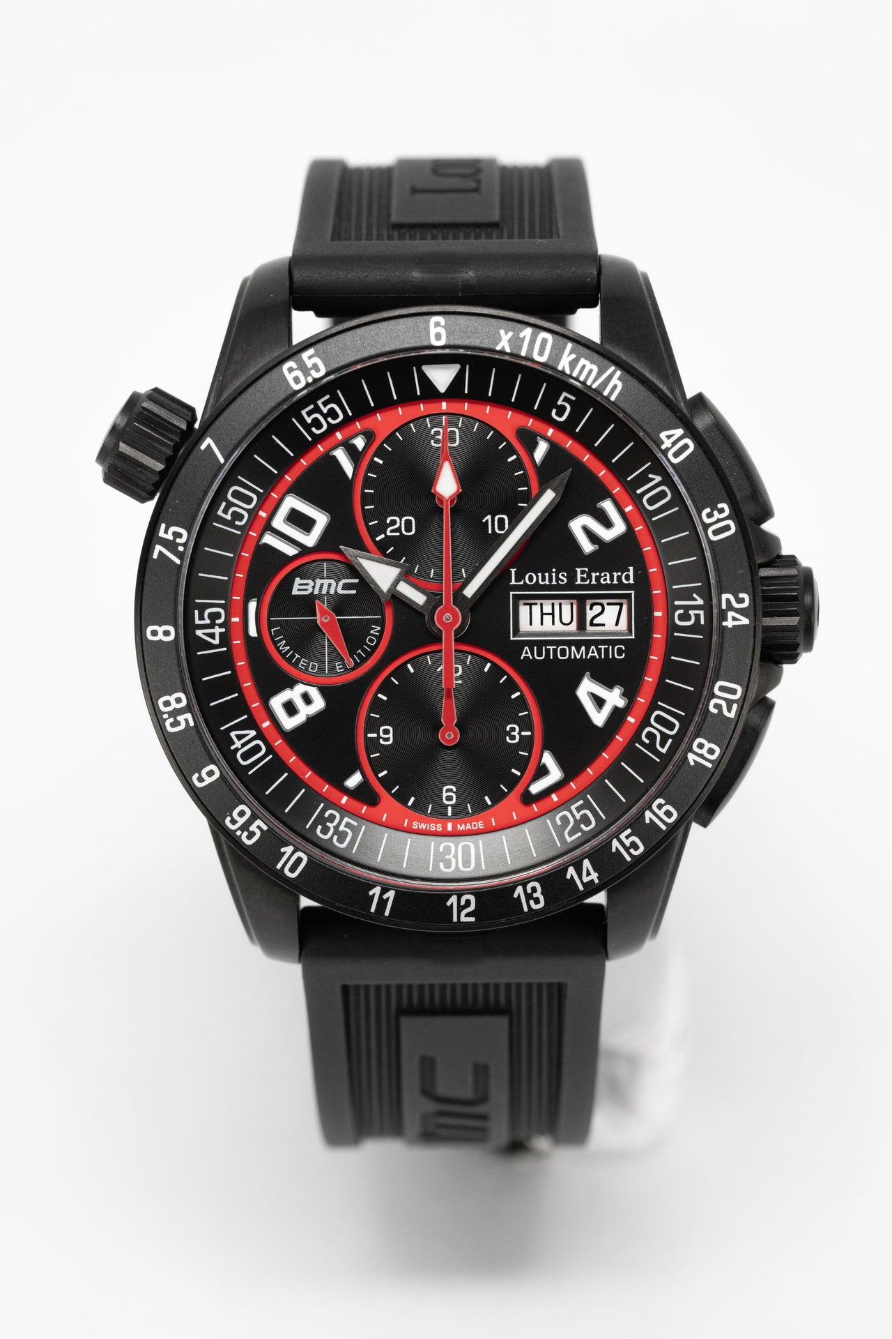 Louis Erard Watch Men's Automatic La Sportive Chronograph Black & Red 78420AN50.BDE11