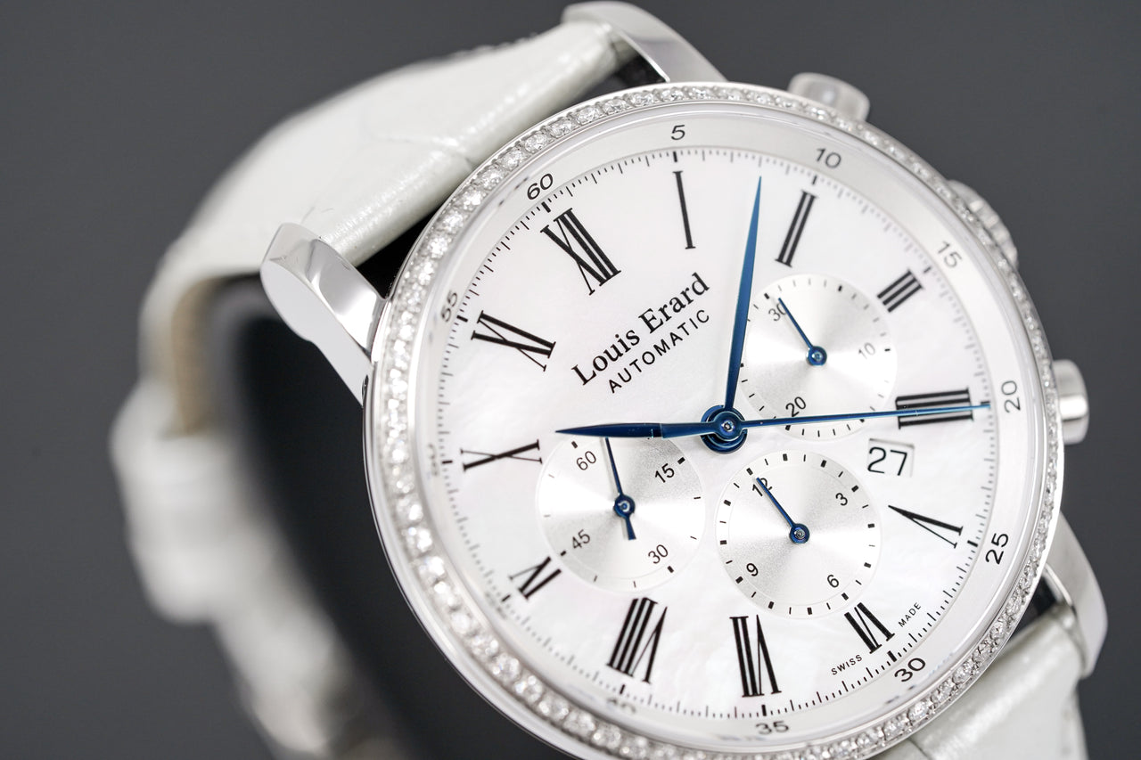 Louis Erard Watch Ladies Chronograph Excellence White Diamonds 84234SE04.BAV12