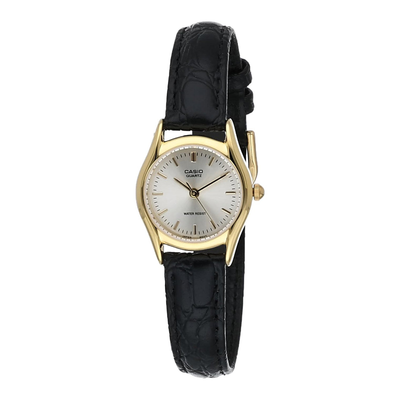 Casio Dress 24mm Gold Ladies Black Leather Analogue Watch LTP-1094Q-7ARDF