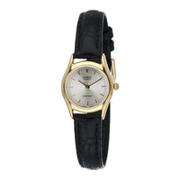Thumbnail for Casio Dress 24mm Gold Ladies Black Leather Analogue Watch LTP-1094Q-7ARDF