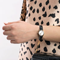 Thumbnail for Casio Dress 24mm Gold Ladies Black Leather Analogue Watch LTP-1094Q-7ARDF