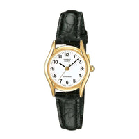 Thumbnail for Casio Dress 31mm Gold Ladies' Black Leather Analogue Watch LTP-1094Q-7B1RDF