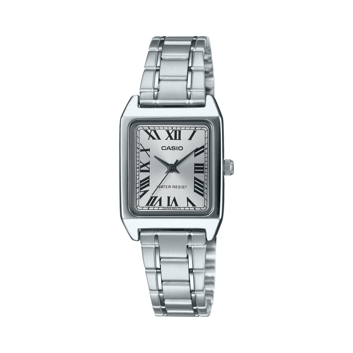 Casio Ladies' 22mm Rectangular Silver Stainless Steel Watch LTP-V007D-7BUDF