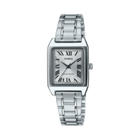 Thumbnail for Casio Ladies' 22mm Rectangular Silver Stainless Steel Watch LTP-V007D-7BUDF