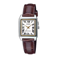 Thumbnail for Casio Slim Ladies' Brown Leather Watch LTP-V007L-7B2UDF