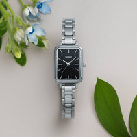 Thumbnail for Casio Ladies' Watch 21mm Slim Black Rectangular