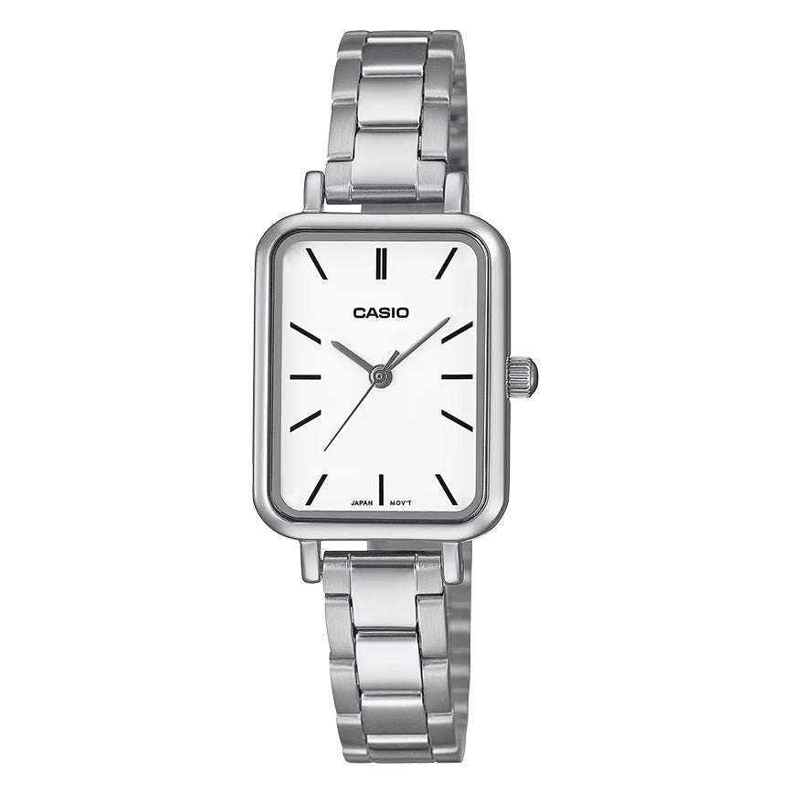 Casio Ladies' Watch 21mm Slim White Rectangular