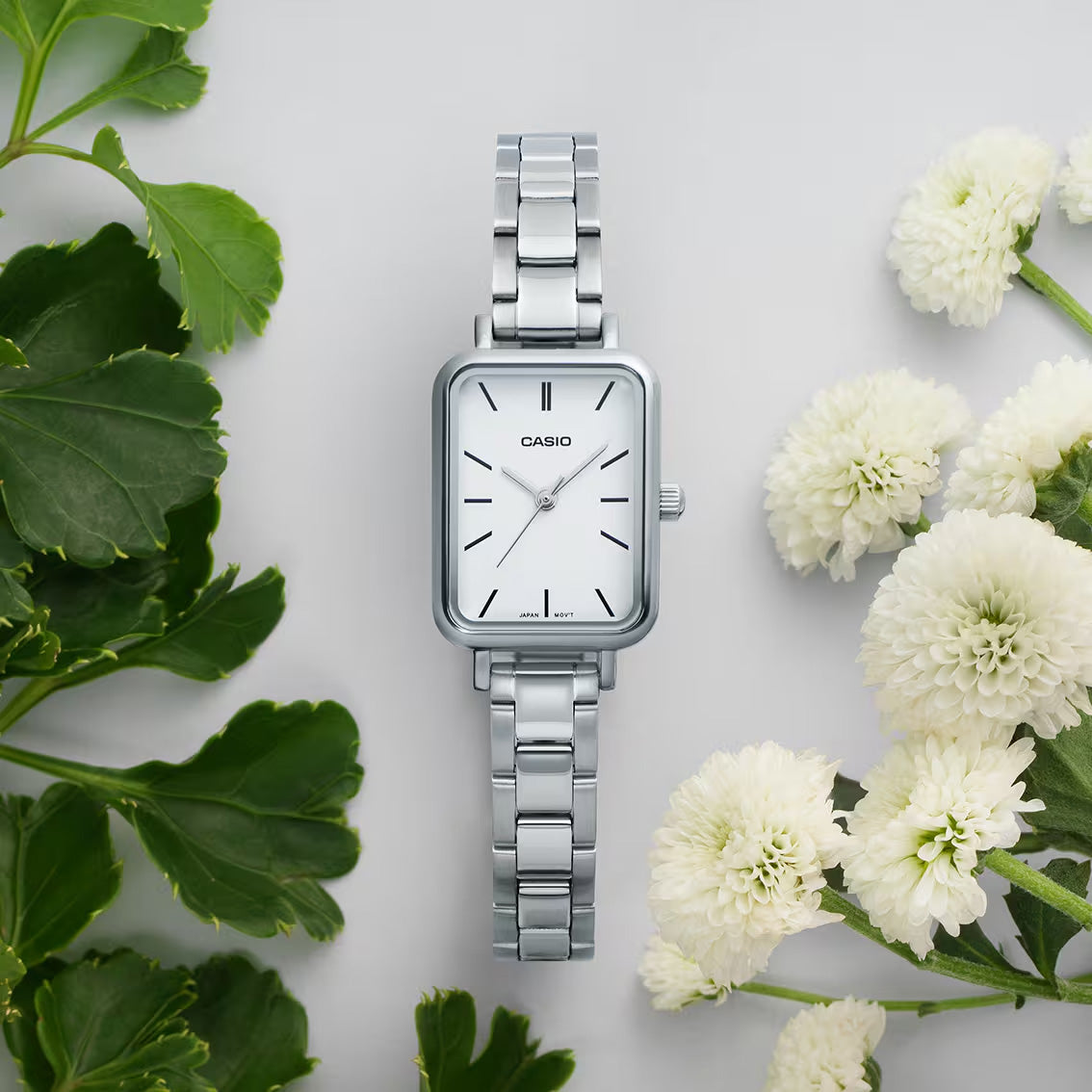 Casio Ladies' Watch 21mm Slim White Rectangular