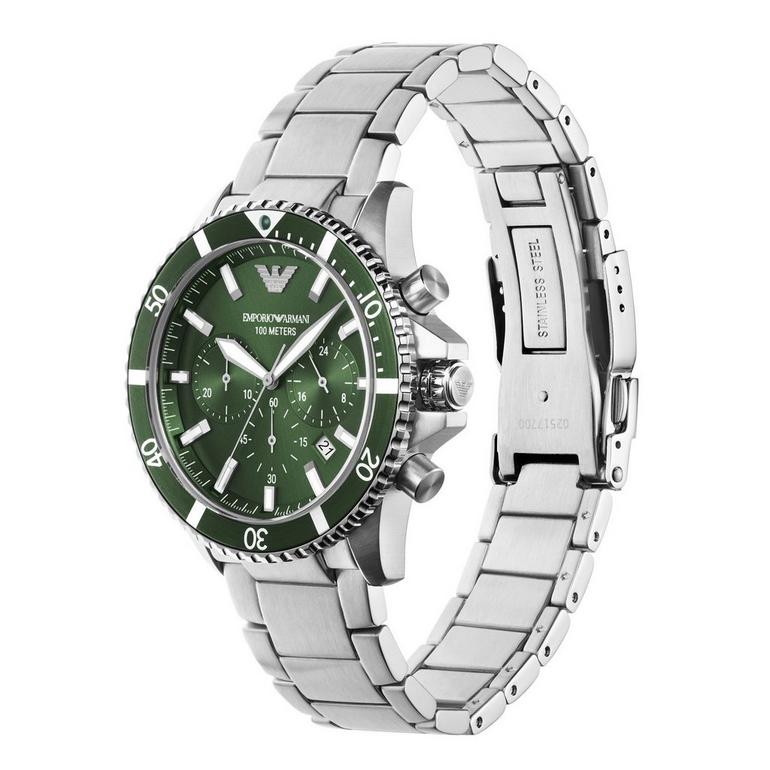 Emporio Armani Men's Watch Diver Chronograph 43mm Green AR11500