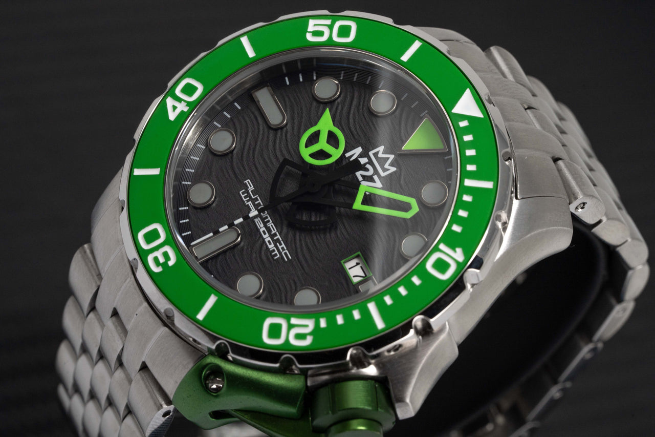 M2Z Men's Watch Diver 200 Bracelet Green 200-001X
