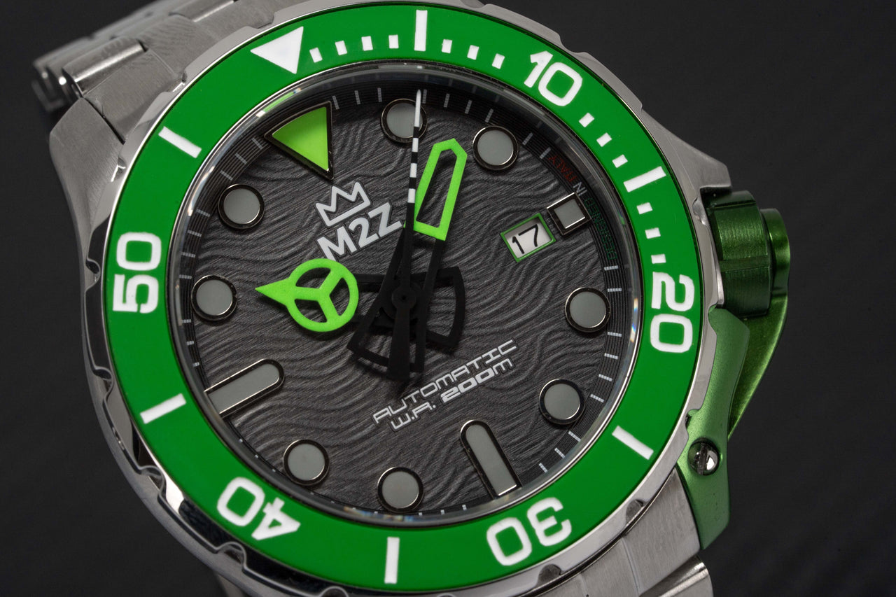 M2Z Men's Watch Diver 200 Bracelet Green 200-001X