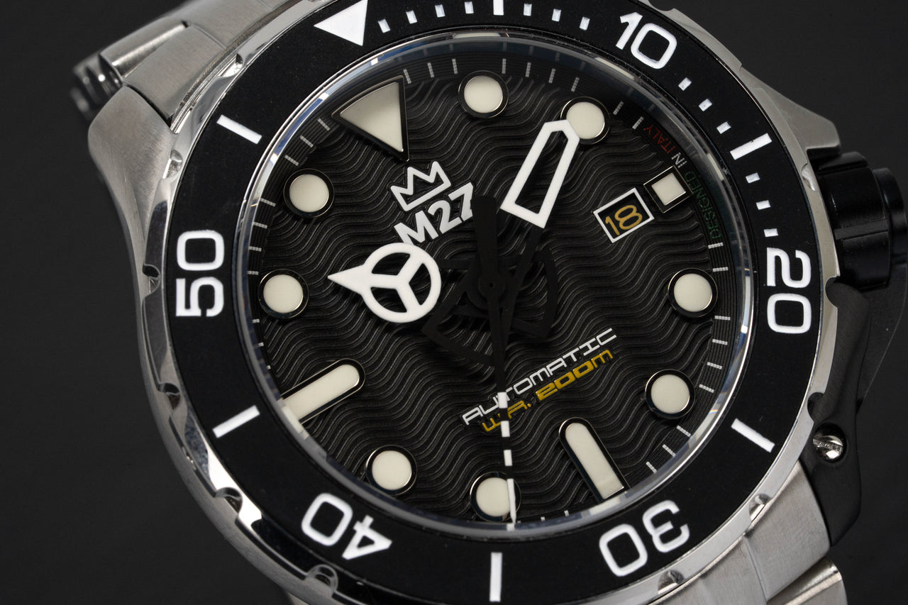 M2Z Men's Watch Diver 200 Bracelet Black 200-002X
