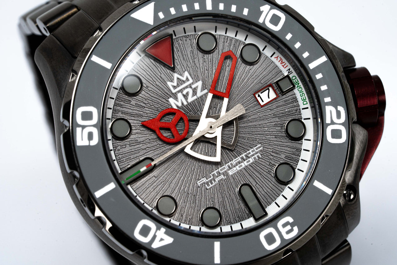 M2Z Men's Watch Diver 200 Plated Bracelet Grey 200-004X