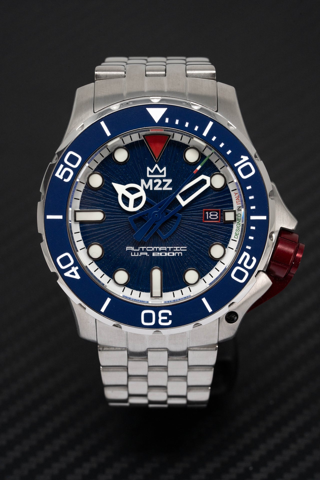 M2Z Men's Watch Diver 200 Bracelet Blue 200-007X