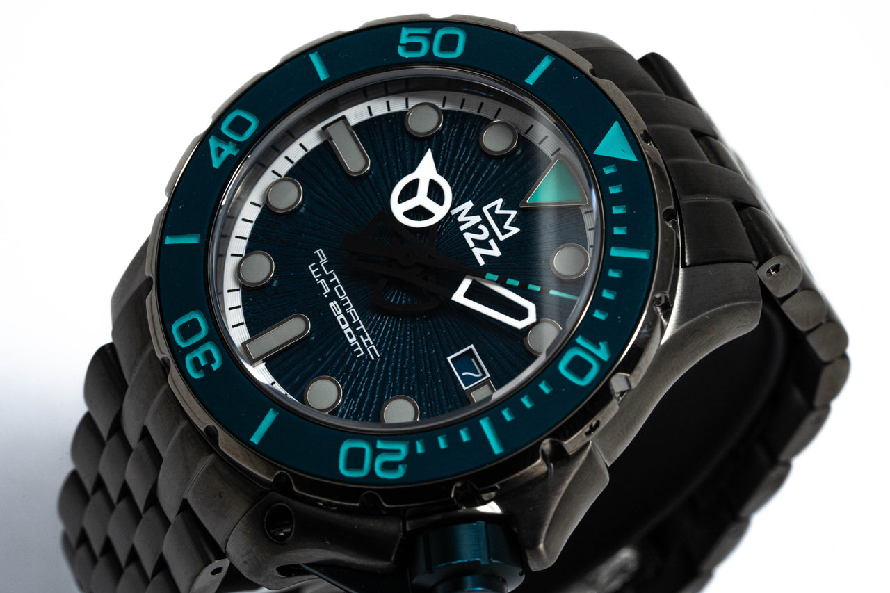 M2Z Men's Watch Diver 200 Plated Bracelet Teal 200-011X