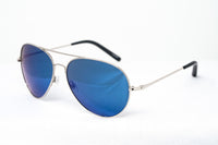 Thumbnail for Matthew Williamson Unisex Aviator Sunglasses Steel Blue Mirror MW130C9SUN