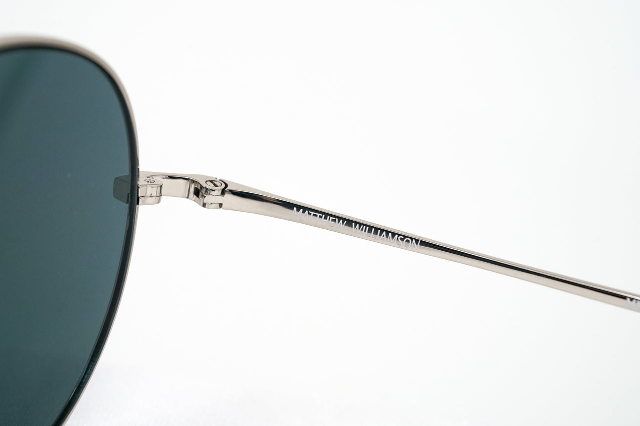 Matthew Williamson Unisex Aviator Sunglasses Steel Blue Mirror MW130C9SUN