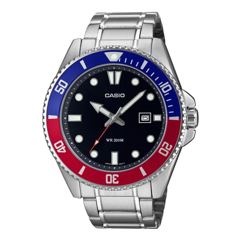 Casio Men's Watch Standard Red Blue Bracelet