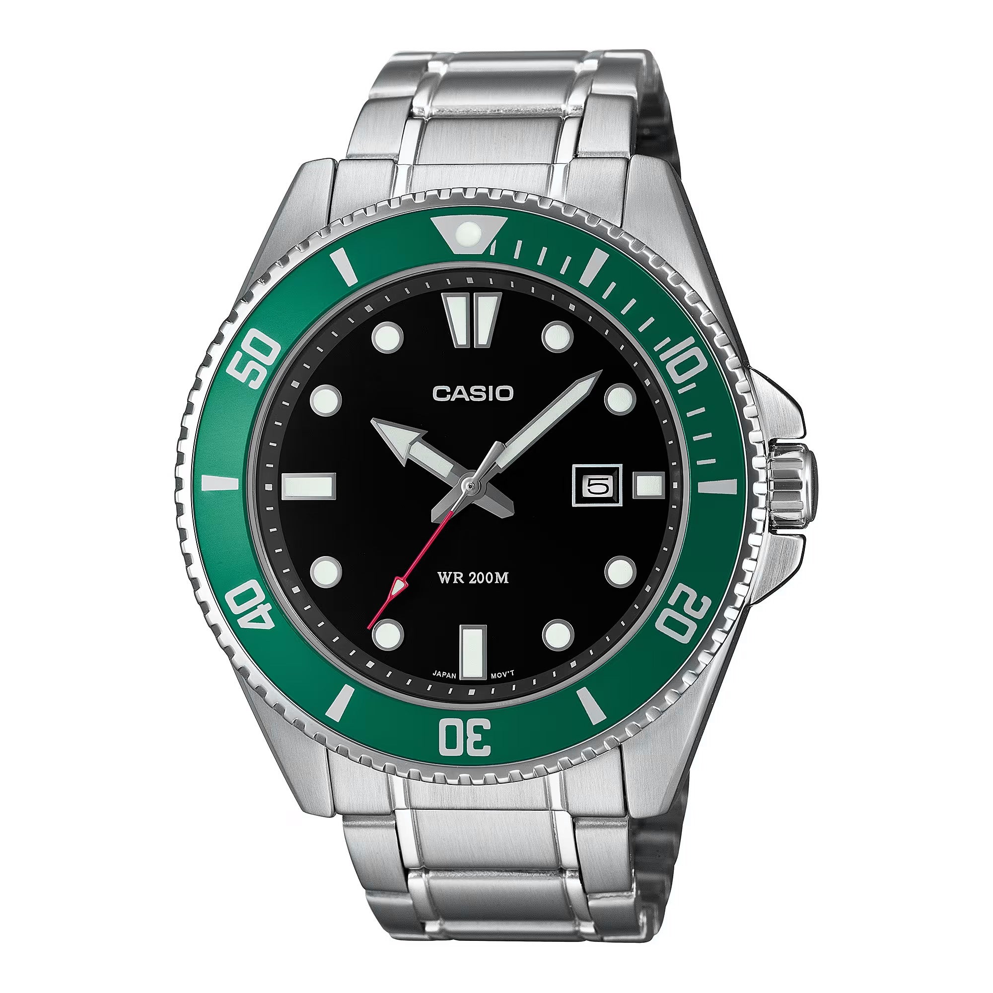 Casio Men's Watch Standard Green Black Bracelet MDV-107D-3AVDF