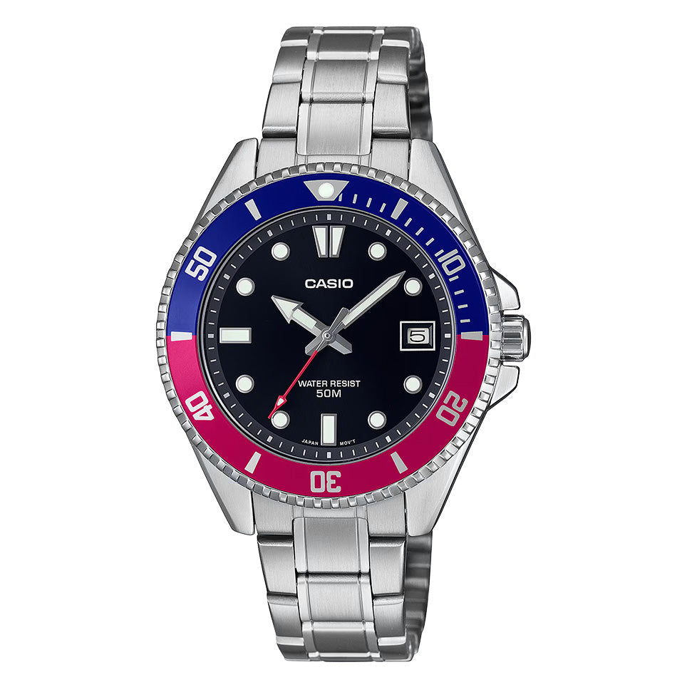 Casio Men's Watch 39mm Sporty Pepsi Black
