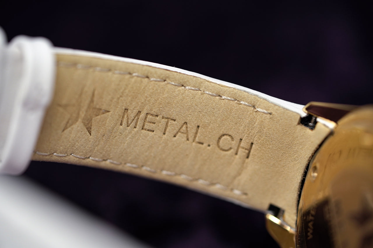 Metal.ch Men's Watch Data Line Collection Gem-Set White/Gold PVD 8318.41
