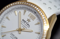 Thumbnail for Metal.ch Men's Watch Data Line Collection Gem-Set White/Gold PVD 8318.41