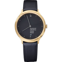 Thumbnail for Mondaine Watch Helvetica No1 Light Gold Black MH1.L2221.LB