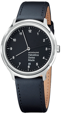 Thumbnail for Mondaine Watch Helvetica No1 Regular Silver Black MH1.R2220.LB