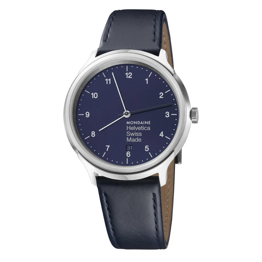 Mondaine Watch Helvetica No1 Regular Navy MH1.R2240.LD