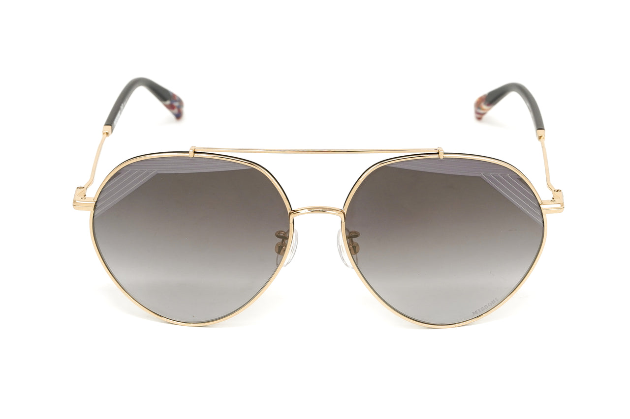 Missoni Women's Sunglasses Round Pilot Gold/Silver MIS 0015/S 02M2/FQ 60