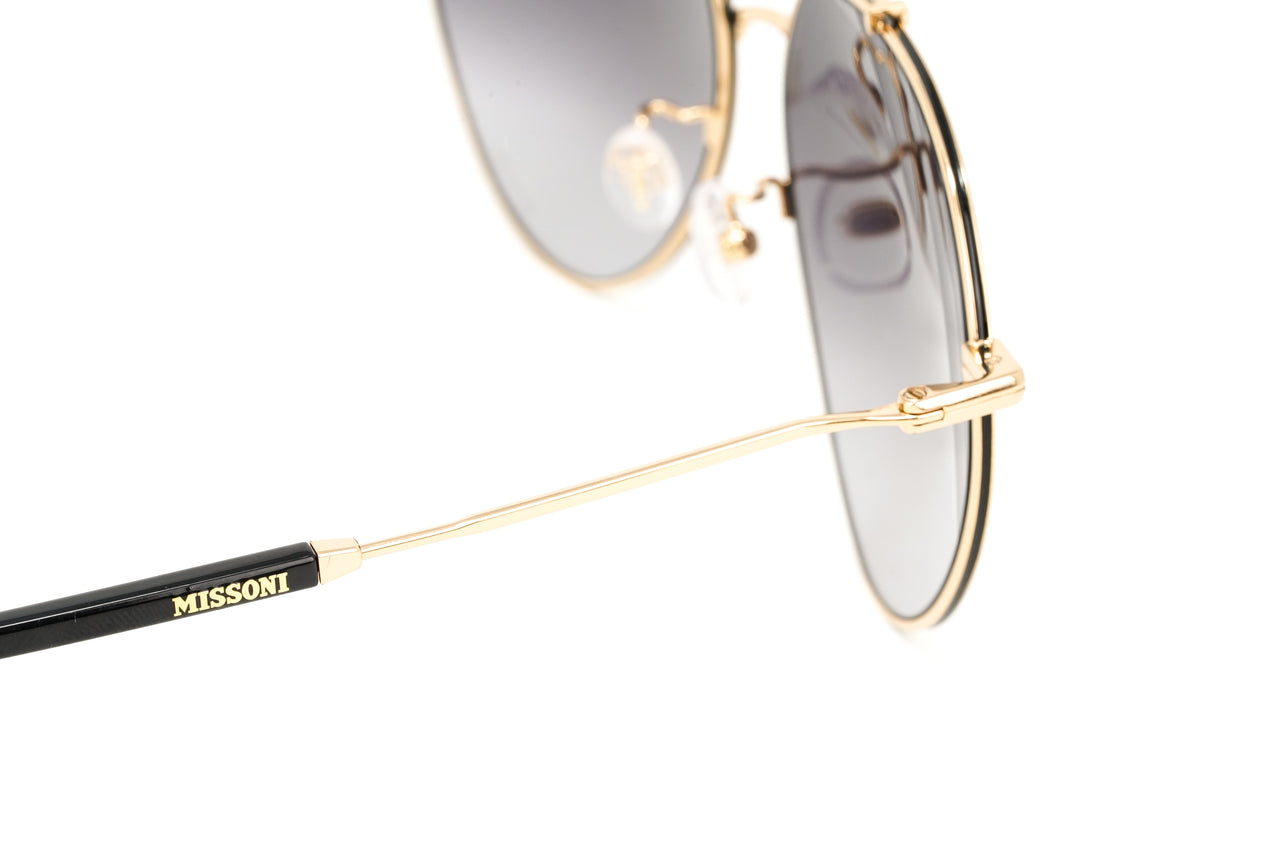 Missoni Women's Sunglasses Round Pilot Black/Gold MIS 0015/S 2M2
