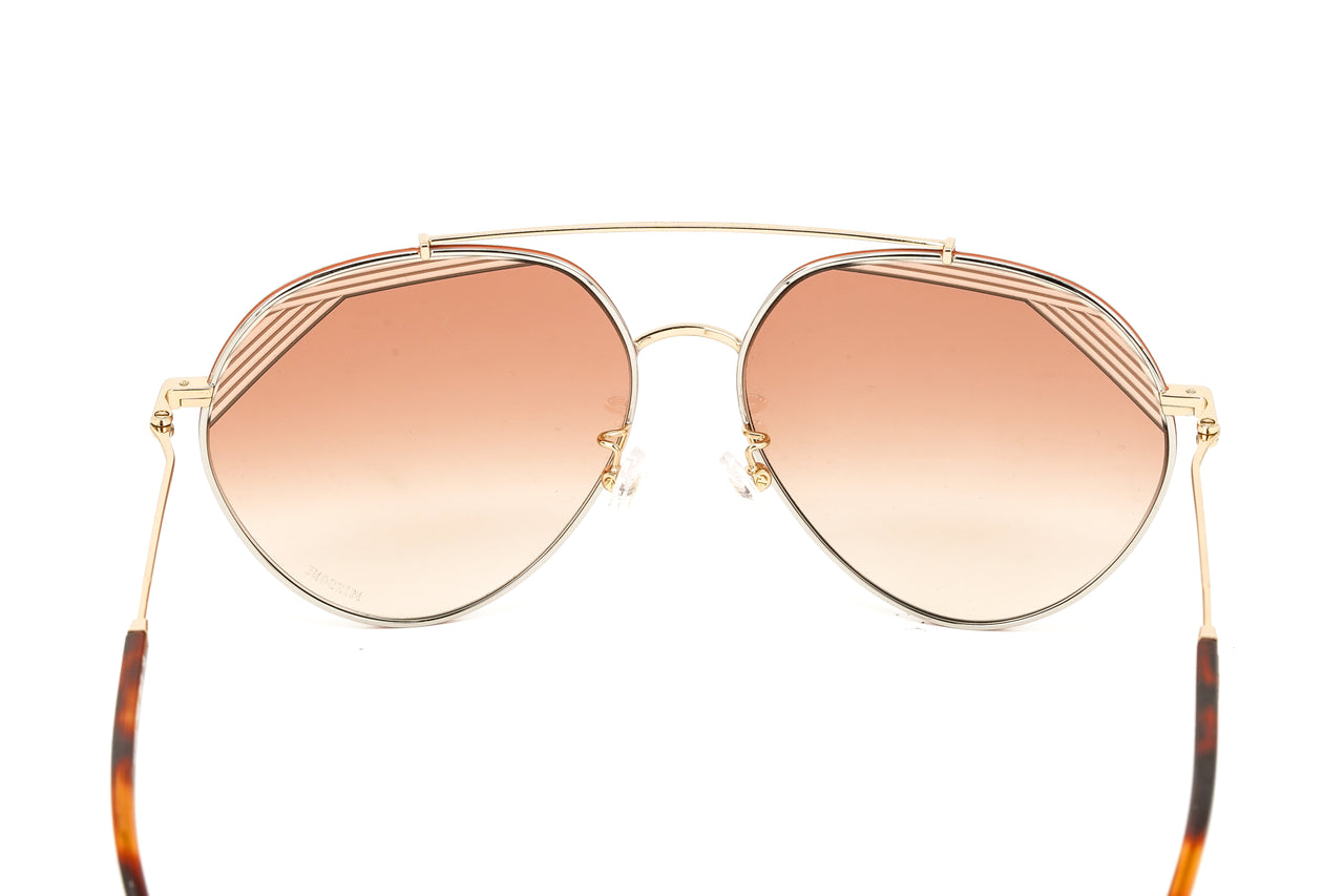 Missoni Women's Sunglasses Round Pilot Palladium Gold MIS 0015/S TNG