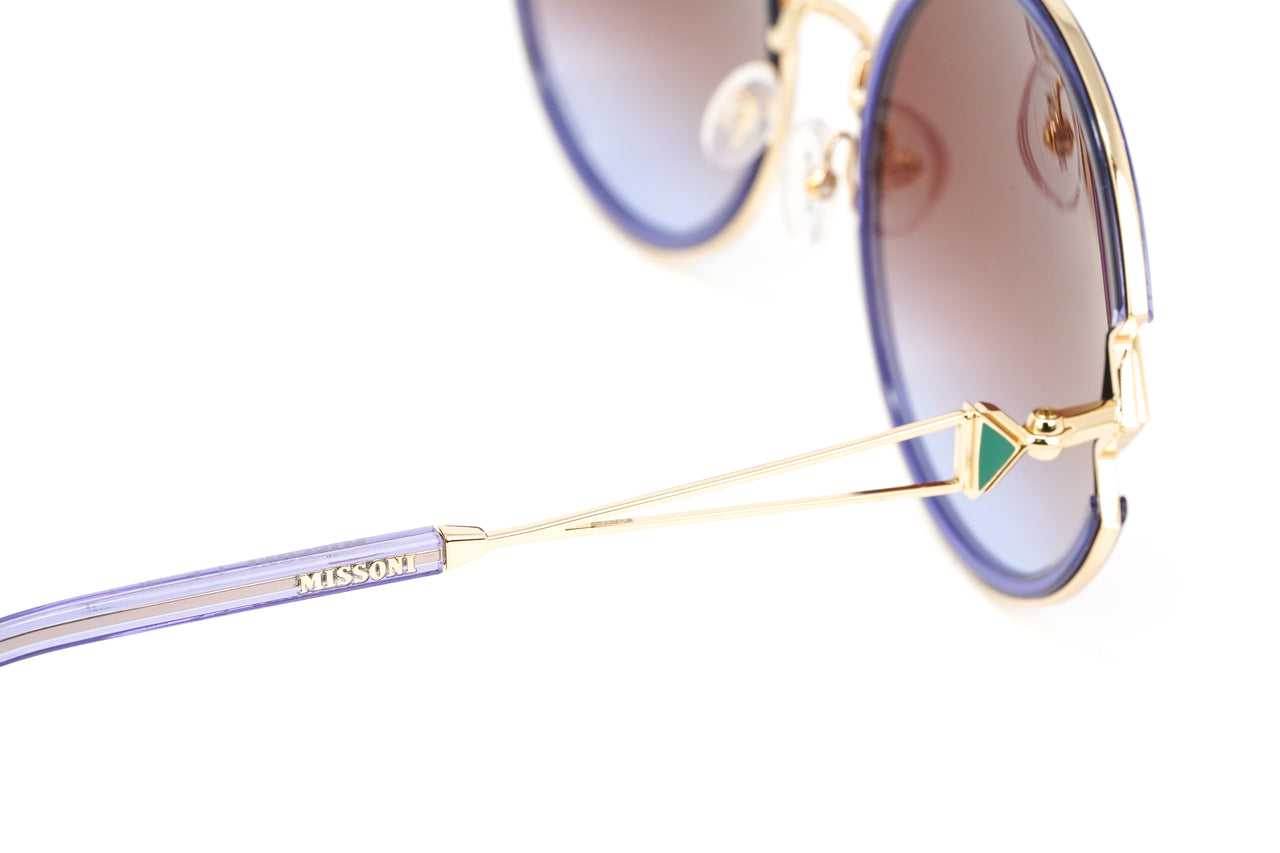 Missoni Women's Sunglasses Oversized Round Gold/Purple MIS 0074/S S9E/QR