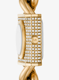 Thumbnail for Michael Kors Ladies Gold-Tone Chain Square Watch 25mm MK4711