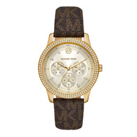 Thumbnail for Michael Kors Ladies Watch Tibby 40mm Gold Brown MK6966