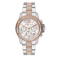 Thumbnail for Michael Kors Ladies Watch Everest Chronograph 42mm Silver Rose Gold MK6975