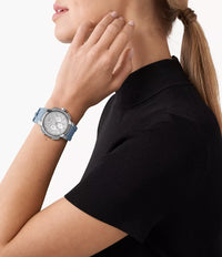 Thumbnail for Michael Kors Ladies Watch Sidney Multifunction 42mm White Blue MK7220