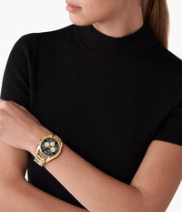 Thumbnail for Michael Kors Ladies Watch Whitney Chronograph 44mm Black Gold MK7224