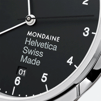 Thumbnail for Mondaine Watch Helvetica No1 Regular Silver Black MH1.R2220.LB