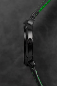 Thumbnail for Mondaine Watch Helvetica No1 Black Green MH1.R2221.LB
