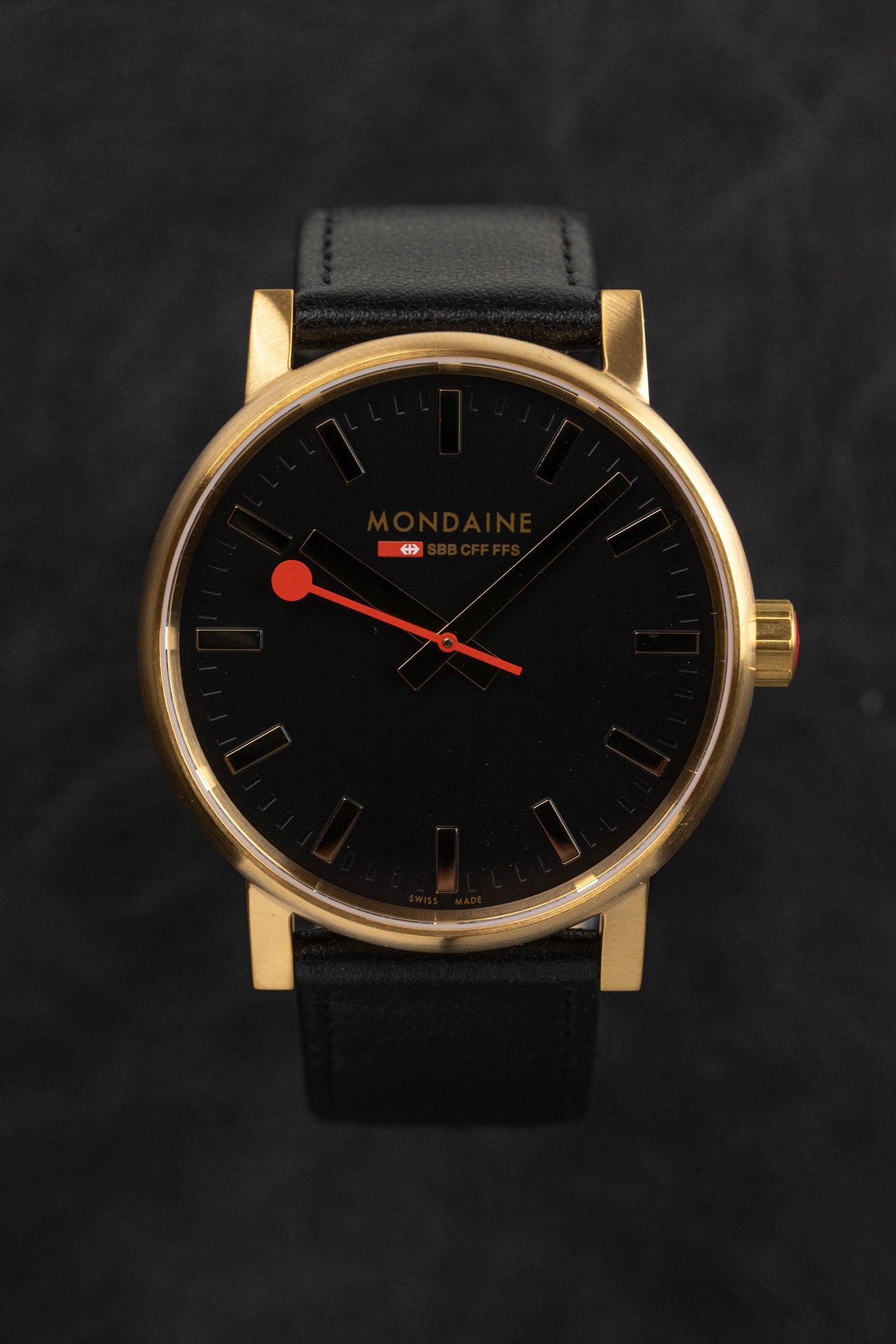 Mondaine Watch EVO2 Gold Black MSE.40122.LB
