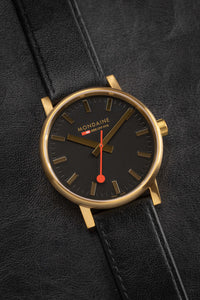 Thumbnail for Mondaine Watch EVO2 Gold Black MSE.40122.LB