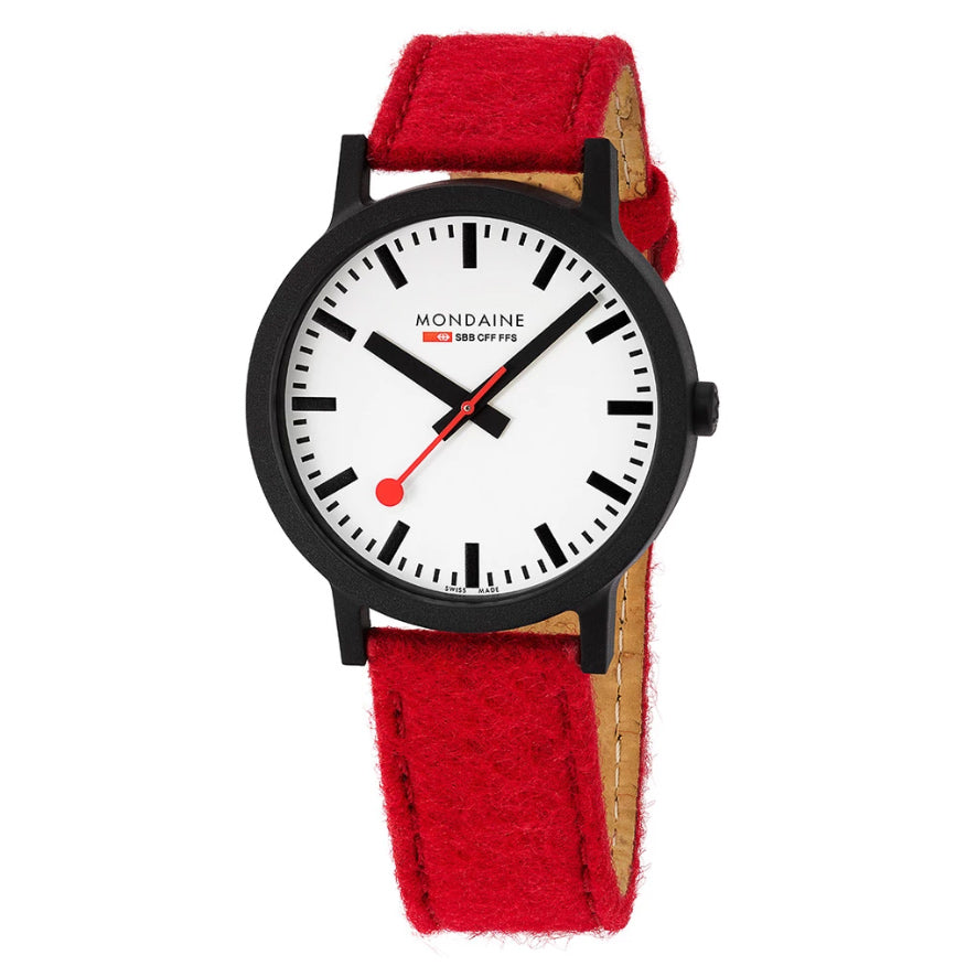 Mondaine Watch Essence Black Red MS1.41110.LC.SET
